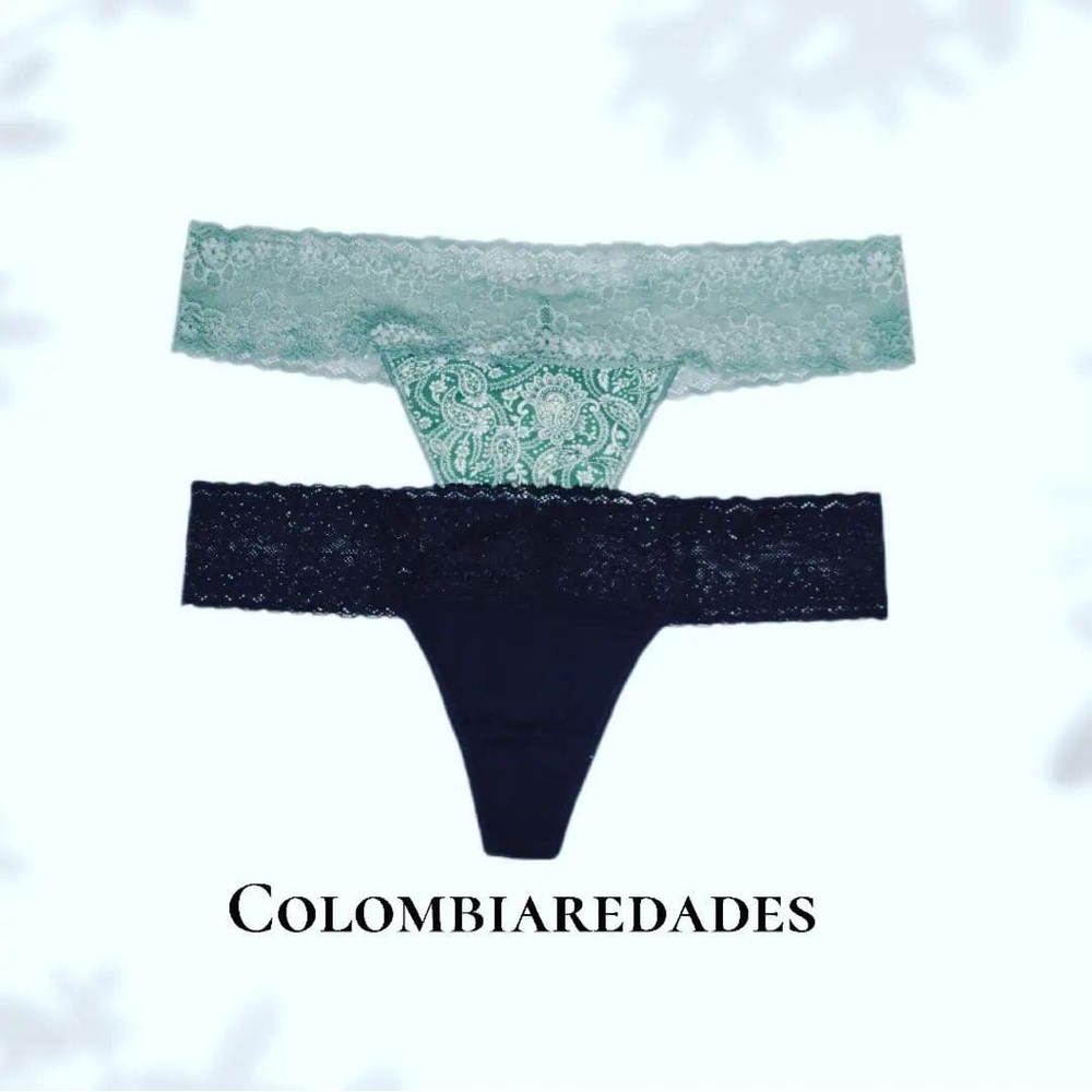 cotton and lace thongs size M